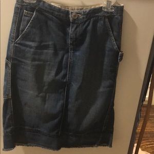 Mid length jean skirt